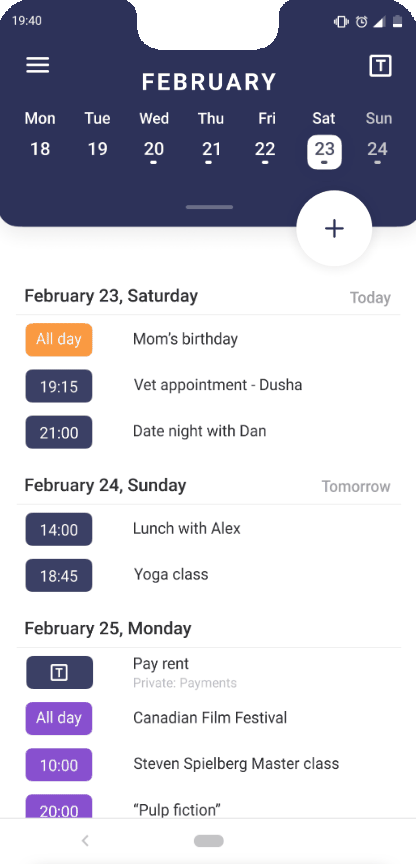 Schedule App - Zoom in to a specific day