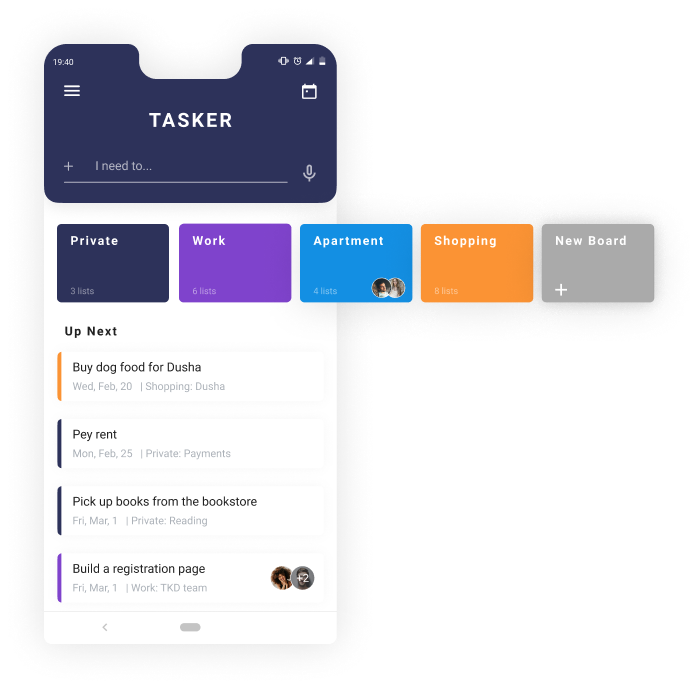 Tasker screen - schedule app